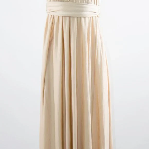 REISS Maxi Dress Floor Length Beige Nude Strapless Retail 780$ - Picture 3 of 6